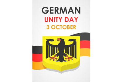 Happy german unity day concept background, isometric style