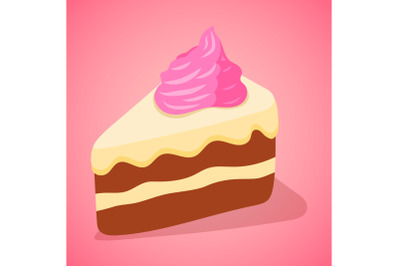 Cake part icon, isometric style