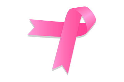 Pink ribbon icon, isometric style