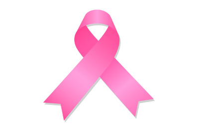 Small pink ribbon icon, isometric style