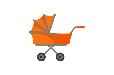 Kid trolley icon, flat style