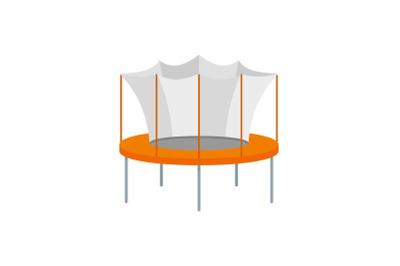 Kid trampoline icon, flat style