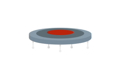 Jump trampoline icon, flat style