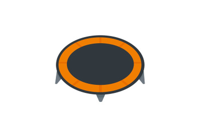 House trampoline icon, flat style