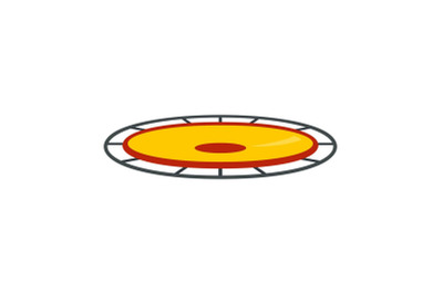 Amusement trampoline icon, flat style