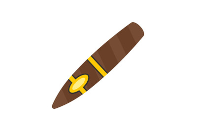 Nicotine cigar of cuba icon, flat style