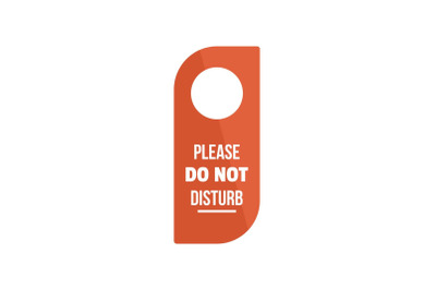 Please do not disturb hanger tag icon, flat style