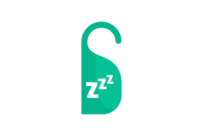 Sleep hanger tag icon, flat style