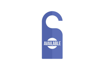 Available hanger tag icon, flat style