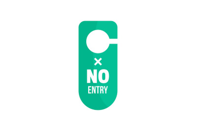 No entry hanger tag icon, flat style