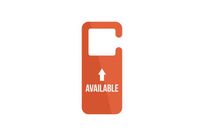 Available door tag icon, flat style