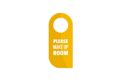 Please make up room hanger tag icon, flat style