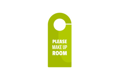 Please make up room tag icon, flat style