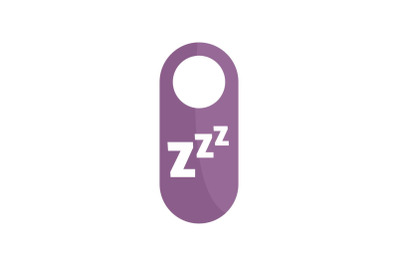 Sleep door tag icon, flat style