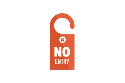 No entry door hanger icon, flat style