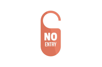 No entry paper door hanger icon, flat style