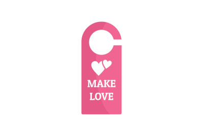 Make love room tag icon, flat style