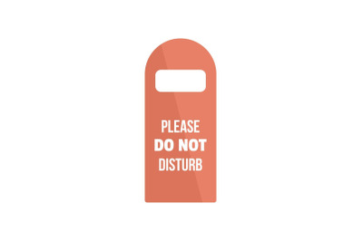Please do not disturb room tag icon, flat style