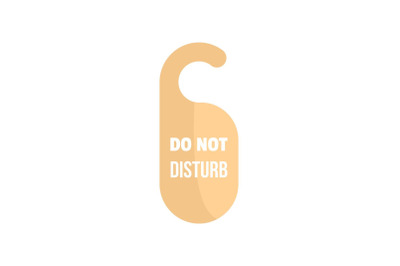 Do not disturb hotel tag icon, flat style