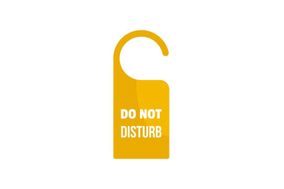 Room hanger disturb tag icon, flat style