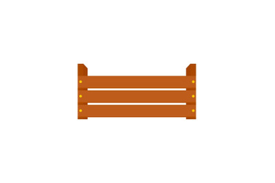 Wood garden box icon, flat style