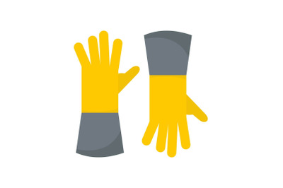 Farm gloves icon, flat style