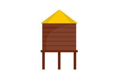 Farm barn icon, flat style