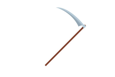 Scythe icon, flat style
