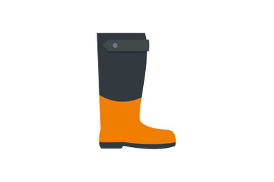 Garden boot icon, flat style