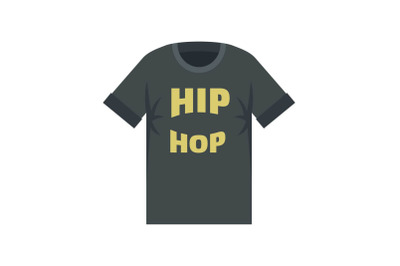 Hip hop tshirt icon, flat style