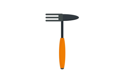 Hand rake tool icon, flat style