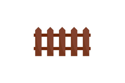 Wood fence icon, flat style