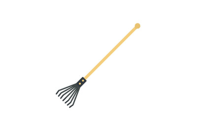 Fan rake icon, flat style