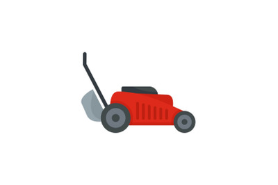 Grass cut machine icon, flat style