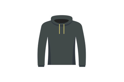 Hip hop hoodie icon, flat style