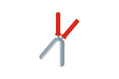 Garden scissor icon, flat style