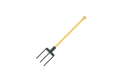 Garden fork icon, flat style