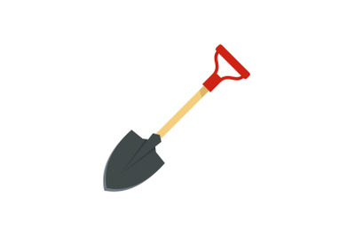 Farm shovel icon, flat style
