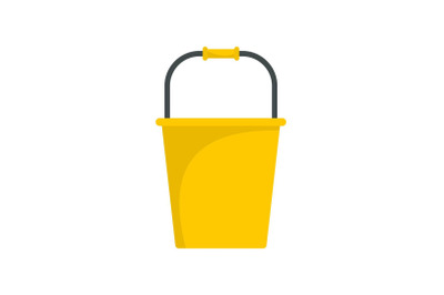 Garden bucket icon, flat style