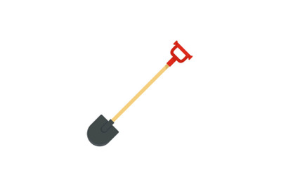 Shovel icon, flat style