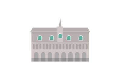 Historical building in city icon, flat style