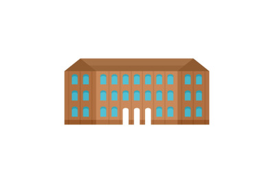 Historical vintage old building icon, flat style