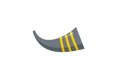 Corn trumpet song instrument icon, flat style