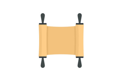 Rolled papyrus from ancient icon, flat style