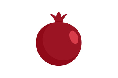 Red fresh eco pomegranate icon, flat style