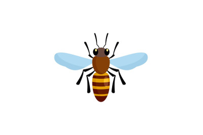 Bee queen of insect icon, flat style