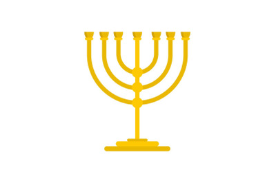 Gold stand for candle icon, flat style