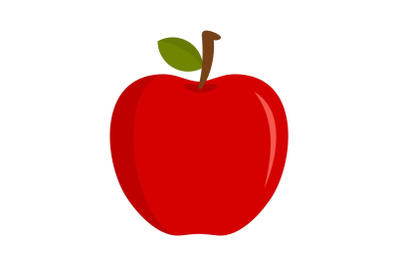 Eco fresh red apple icon, flat style