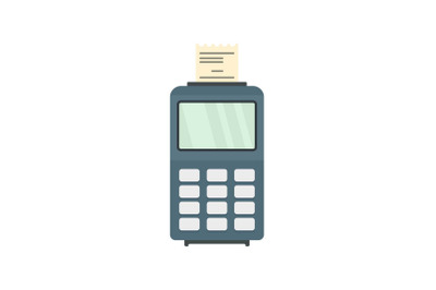 Credit card payment terminal icon, flat style