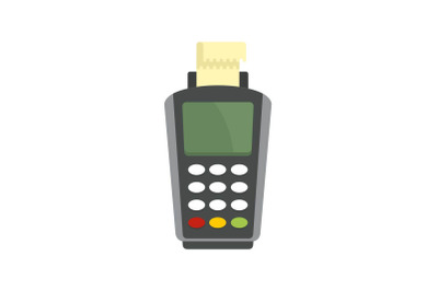 Pay by terminal money icon, flat style